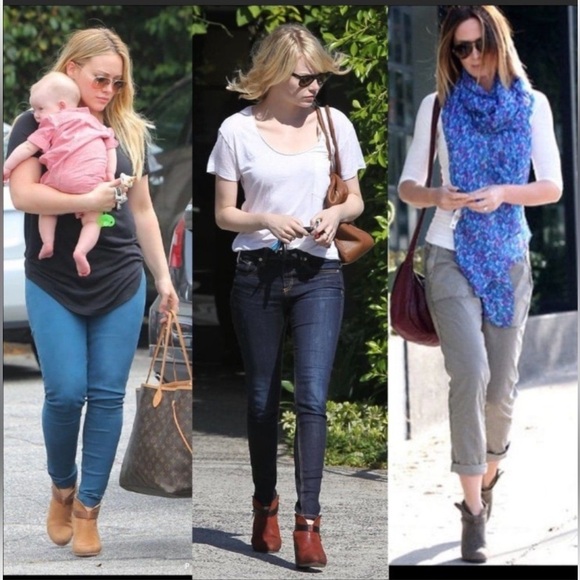 Rag & Bone Harrow Brown Suede Leather Strap Boots Stacked Heel Size 39 US 8.5 - Picture 9 of 17